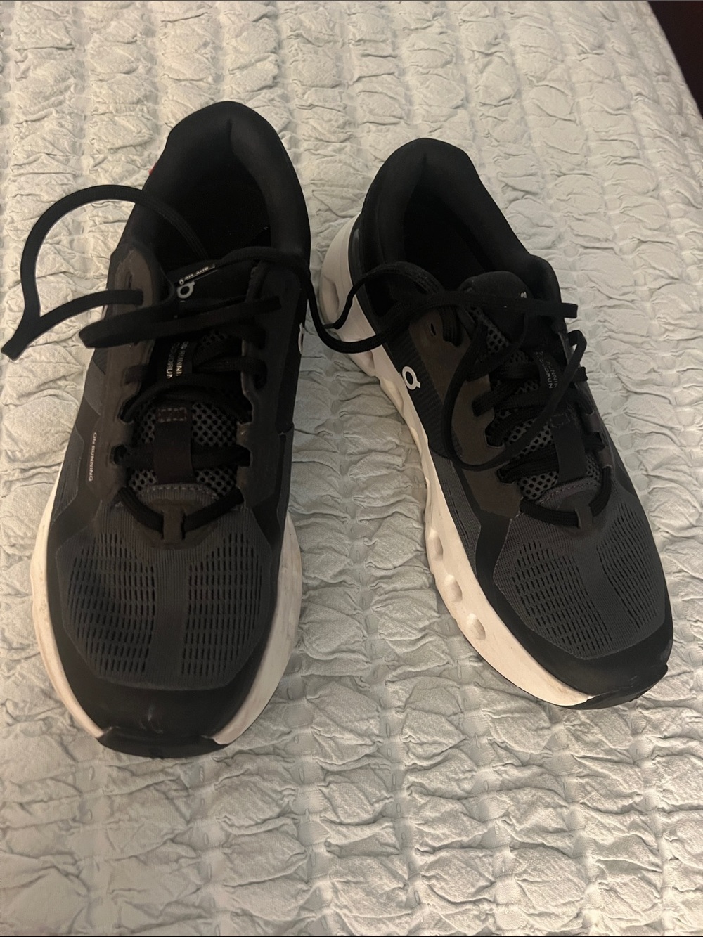 On Running Black and White ladies Athletic Running Shoes